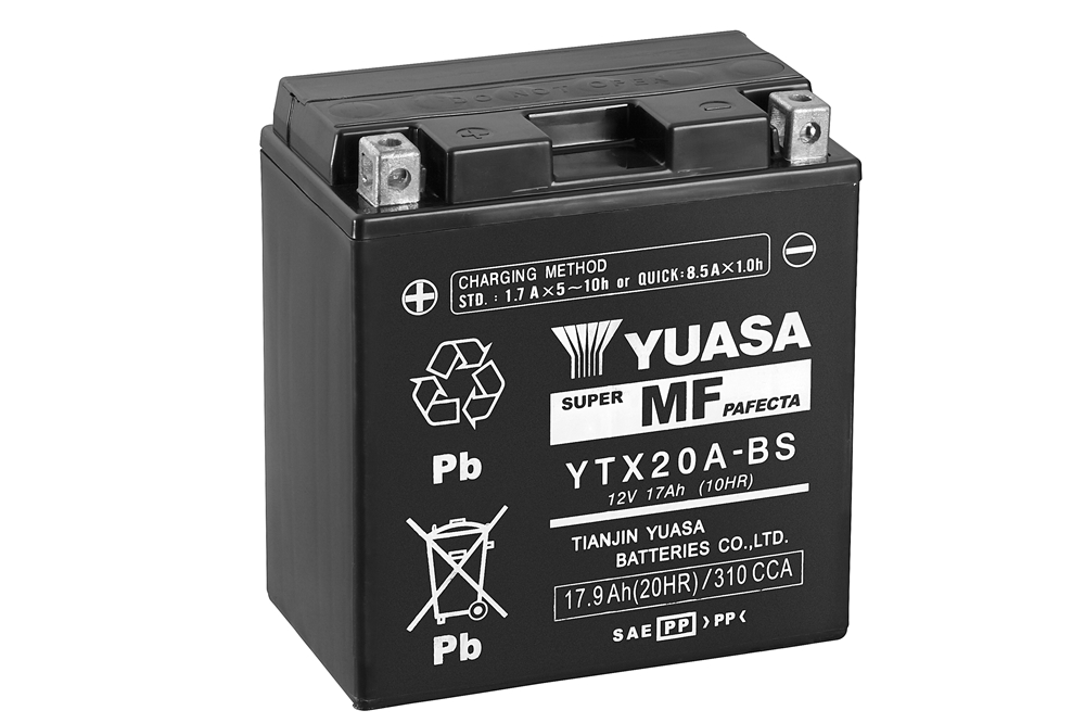 Yuasa YTX20A-BS AGM Batterie 12V 17AH CP - Einbaufertig (NTX20A-BS)