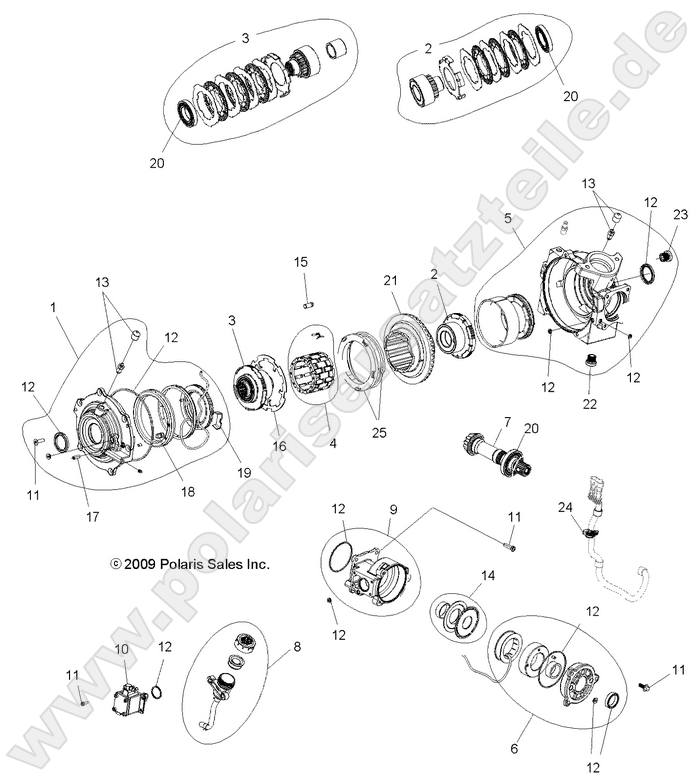 DRIVE TRAIN, FRONT GEARCASE INTERNALS DRIVE TRAIN, FRONT GEARCASE INTERNALS