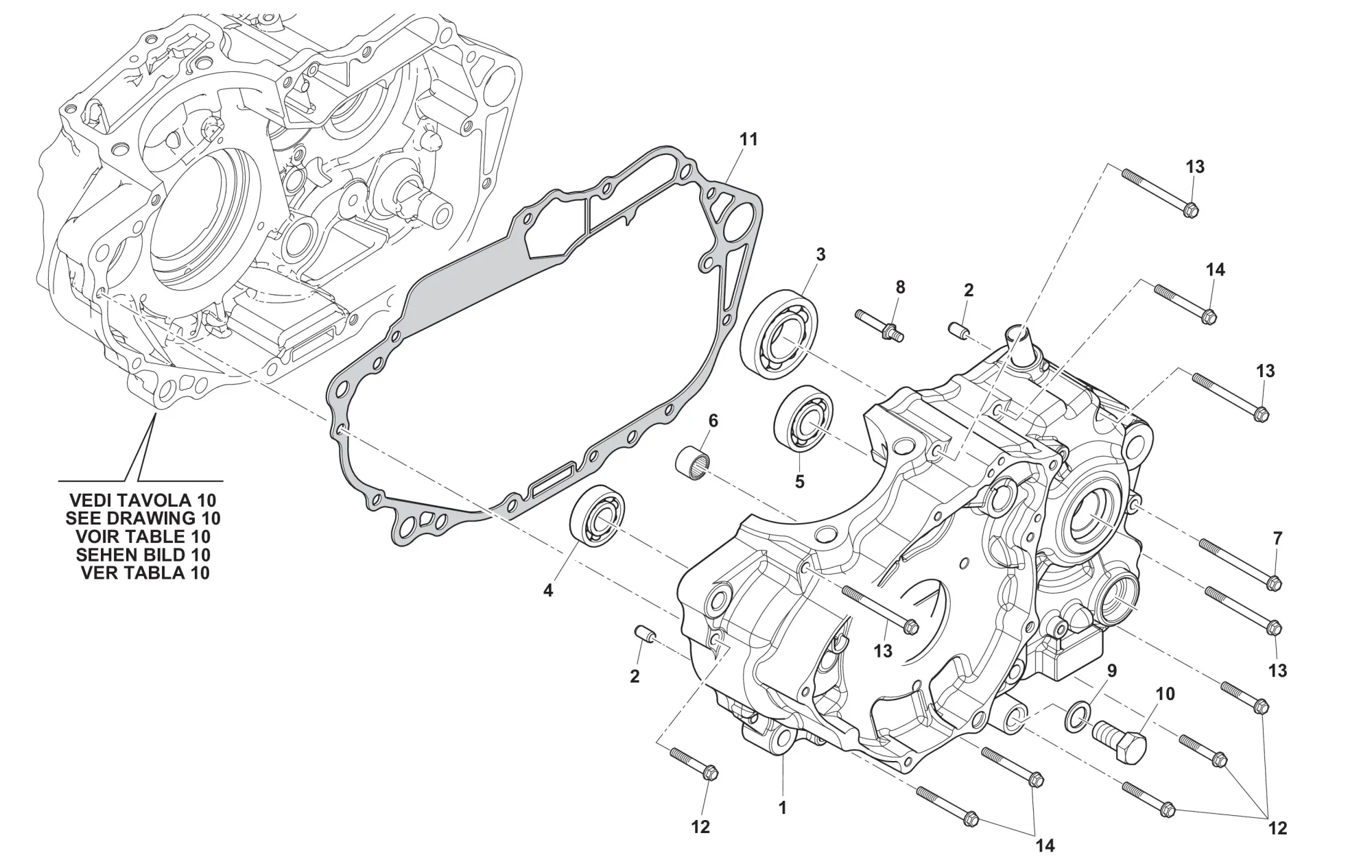 Motorgehäuse links Motorgehäuse links