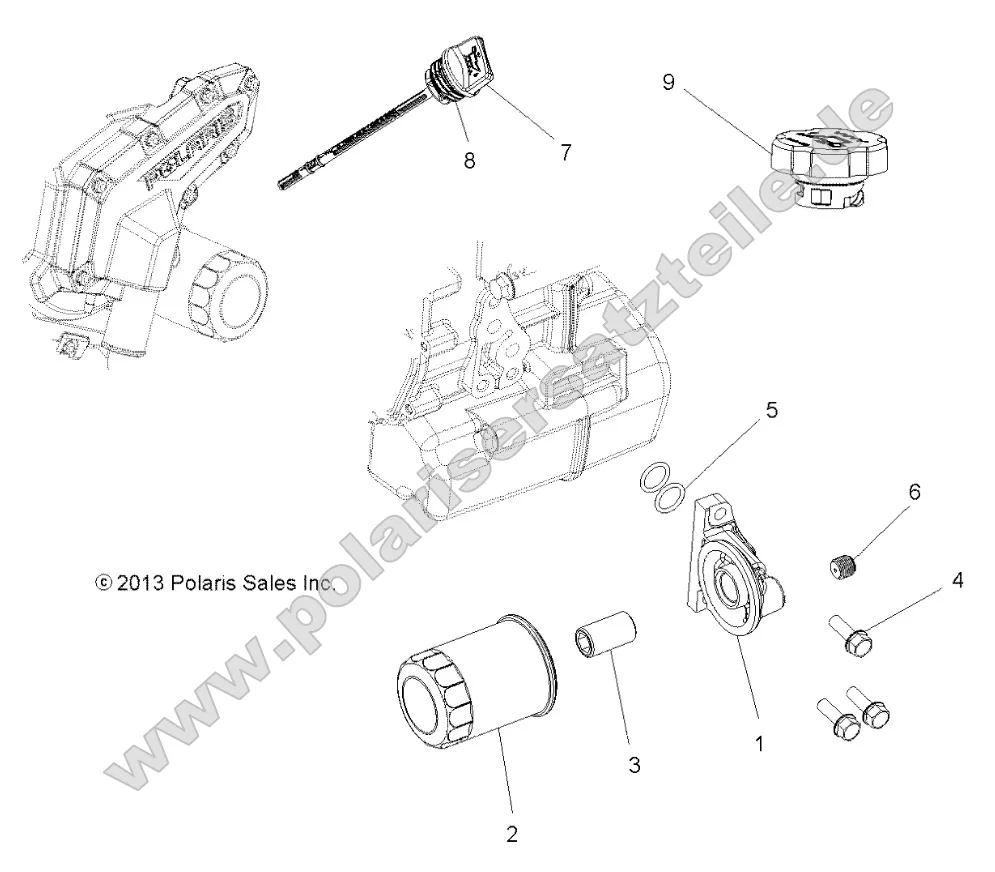 Engine, Oil Filter and Dipstick