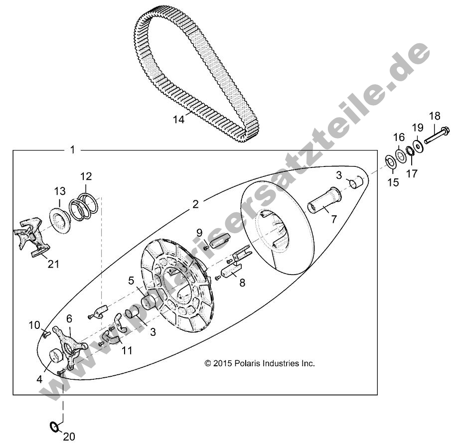 DRIVE TRAIN, SECONDARY CLUTCH DRIVE TRAIN, SECONDARY CLUTCH