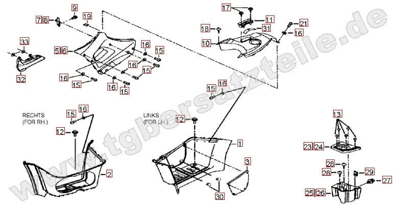 Fussstützen und Tankabdeckung Fussstützen und Tankabdeckung