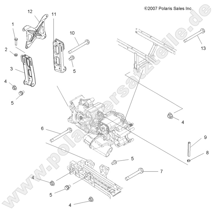 DRIVE TRAIN, MAIN GEARCASE MOUNTING DRIVE TRAIN, MAIN GEARCASE MOUNTING