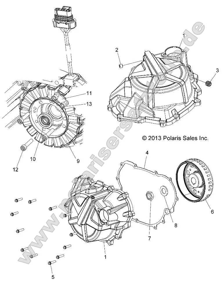 Engine, Stator Cover and Flywheel Engine, Stator Cover and Flywheel