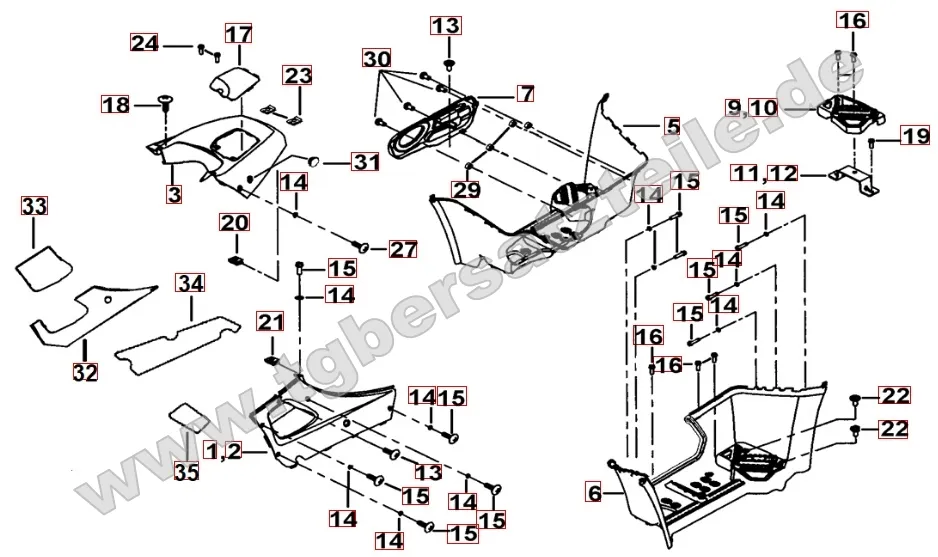 Fußstützen - Tankabdeckung