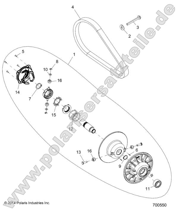 Drive Train, Secondary Clutch (700550)