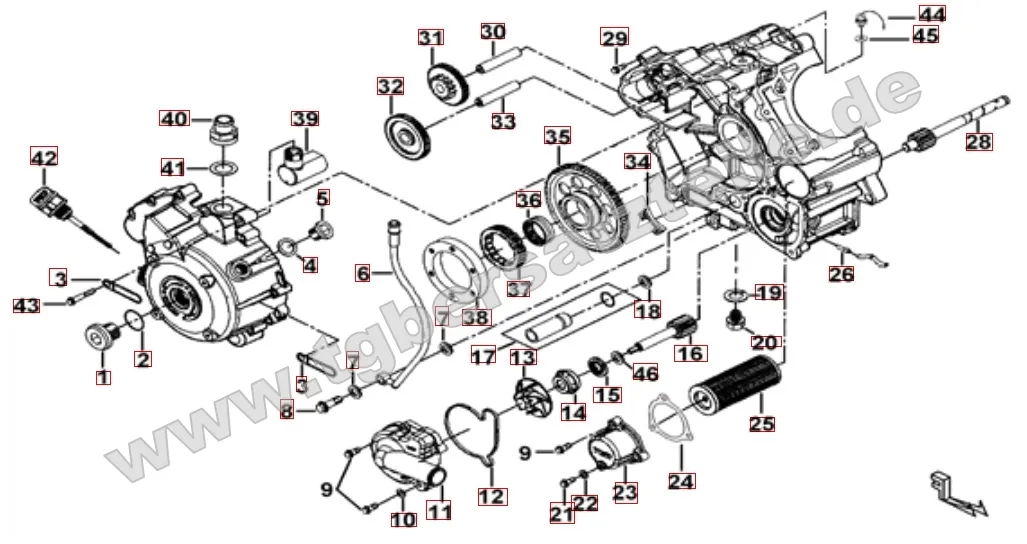 Motorgehäuse rechts