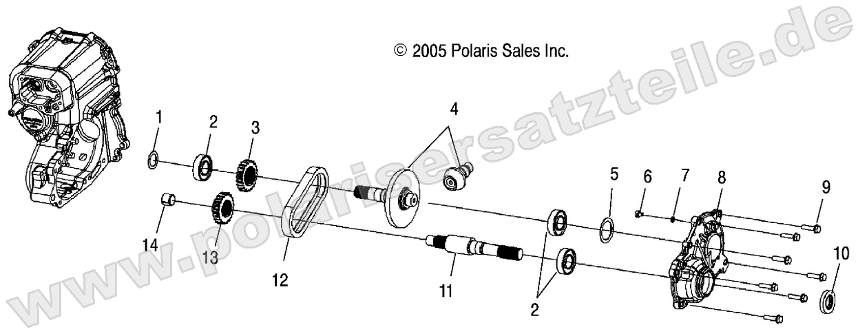 GEARCASE, OUTPUT SHAFT GEARCASE, OUTPUT SHAFT