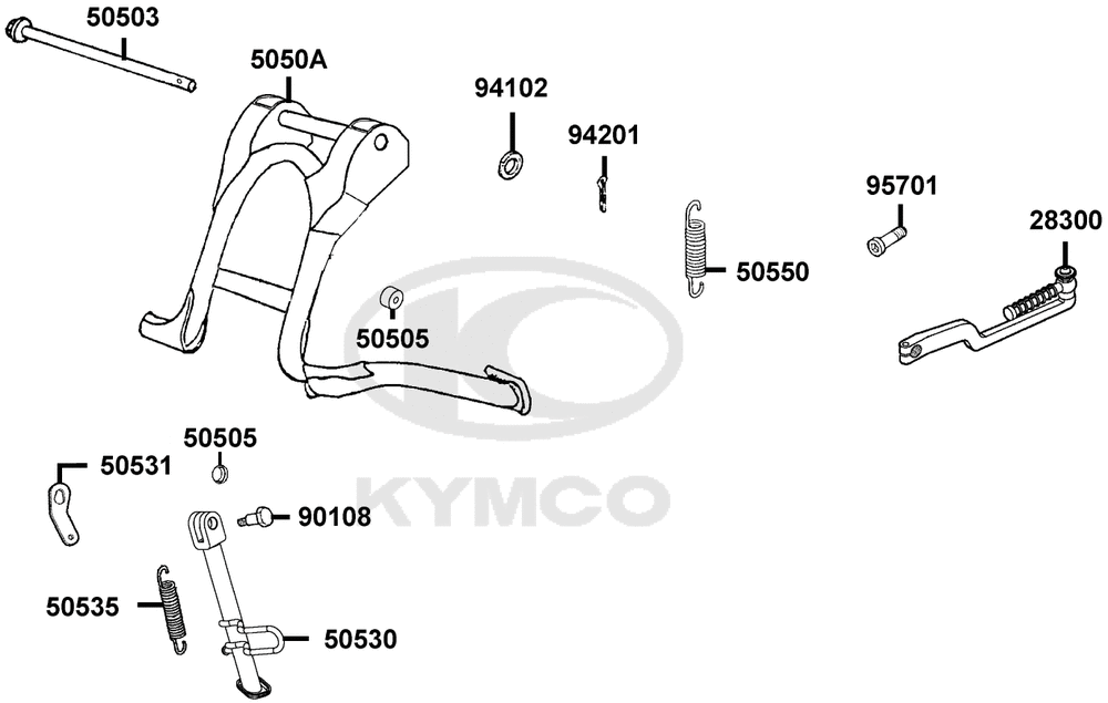 Haupt.-, Seitenständer & Kickstarter Haupt.-, Seitenständer & Kickstarter