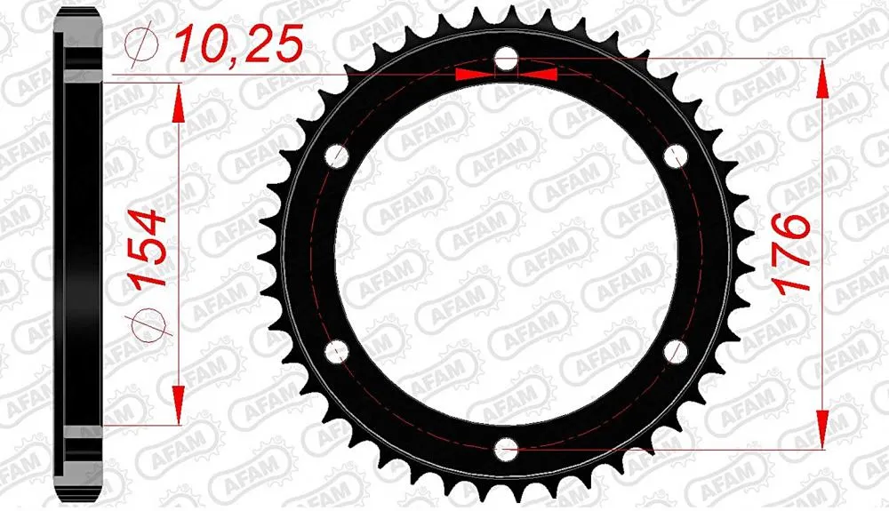 afam_kettenrad_hinten_10619 AFAM Kettensatz Stahl 530 XSR2-G 16x43 - Honda VFR 800 /VTEC 2002-09