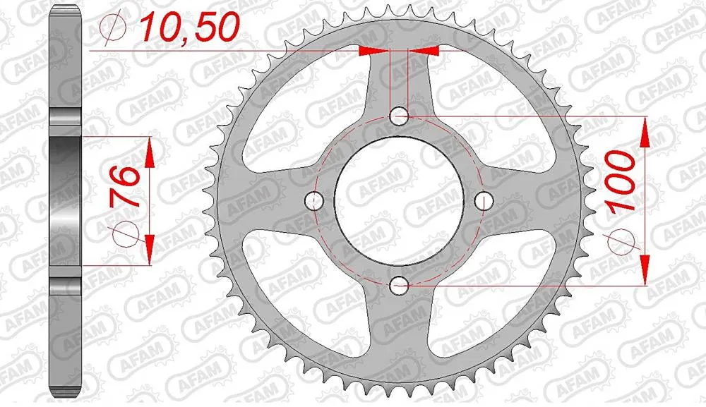 afam_kettenrad_hinten_14214 AFAM Kettensatz Stahl 428 XMR-G 14x56 - Suzuki VL 125 Intruder 1999-08