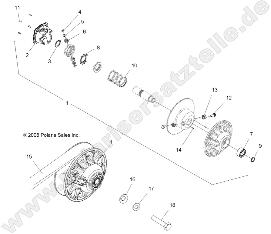 DRIVE TRAIN, SECONDARY CLUTCH DRIVE TRAIN, SECONDARY CLUTCH