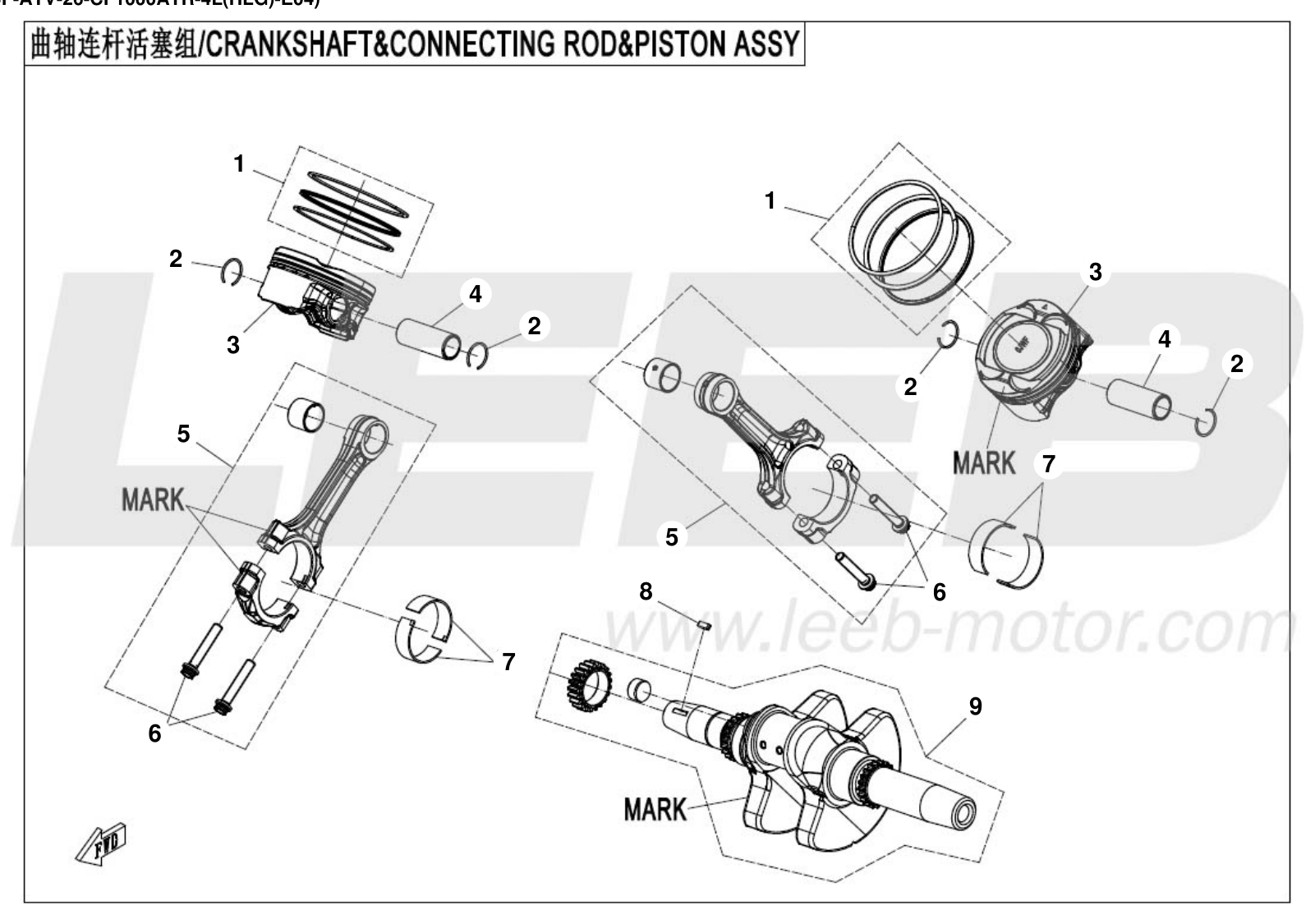 CRANKSHAFT、CONNECTING ROD、PISTON ASSY