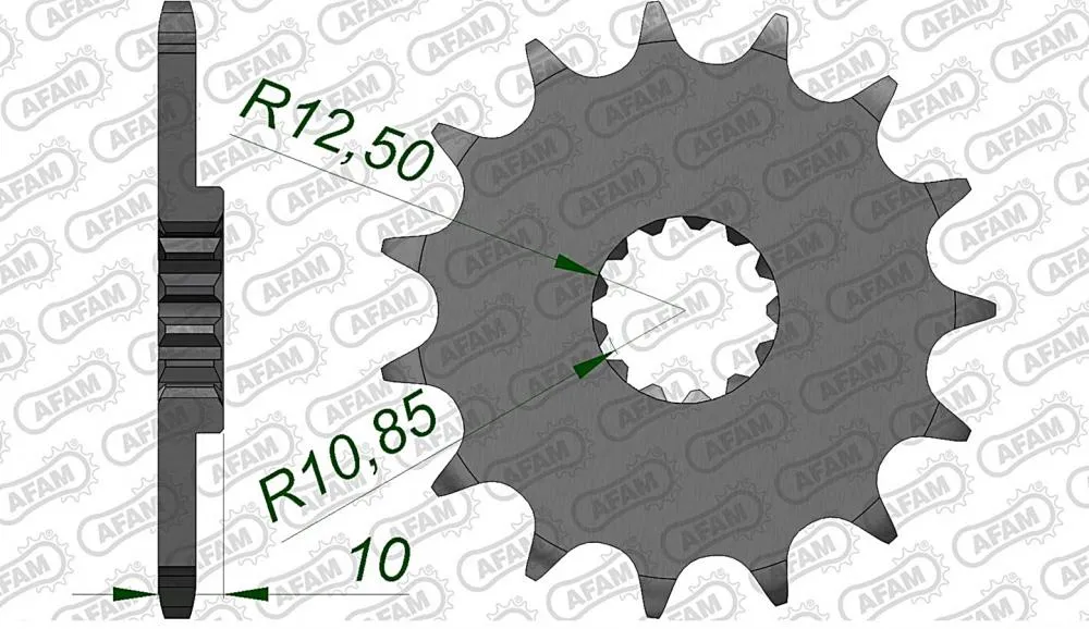 afam_ritzel_vorne_21510 AFAM Kettensatz Stahl 520 XSR-G 15x45 - Yamaha XT 660 X Supermoto 2004-16