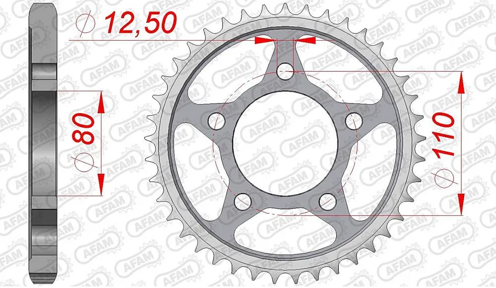 afam_kettenrad_hinten_10605 AFAM Kettensatz Stahl 530 XSR2-G 17x41 - Honda CBR 1000 F 1996-99