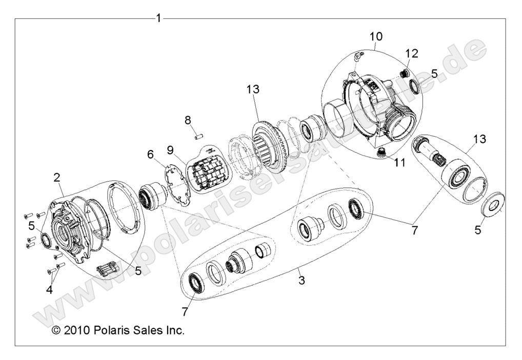 DRIVE TRAIN, FRONT GEARCASE INTERNALS 1332842 DRIVE TRAIN, FRONT GEARCASE INTERNALS 1332842