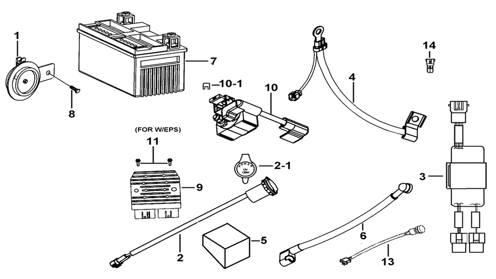 Batterie, Regler & Elektrische Bauteile