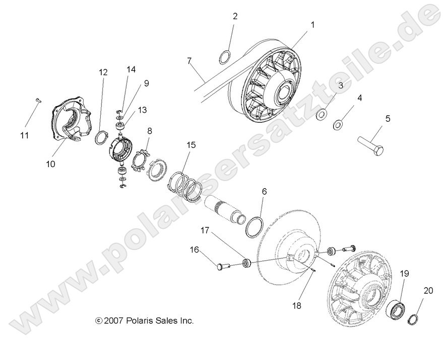 DRIVE TRAIN, SECONDARY CLUTCH DRIVE TRAIN, SECONDARY CLUTCH