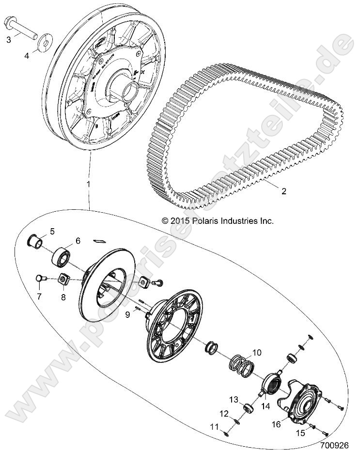 DRIVE TRAIN, SECONDARY CLUTCH DRIVE TRAIN, SECONDARY CLUTCH