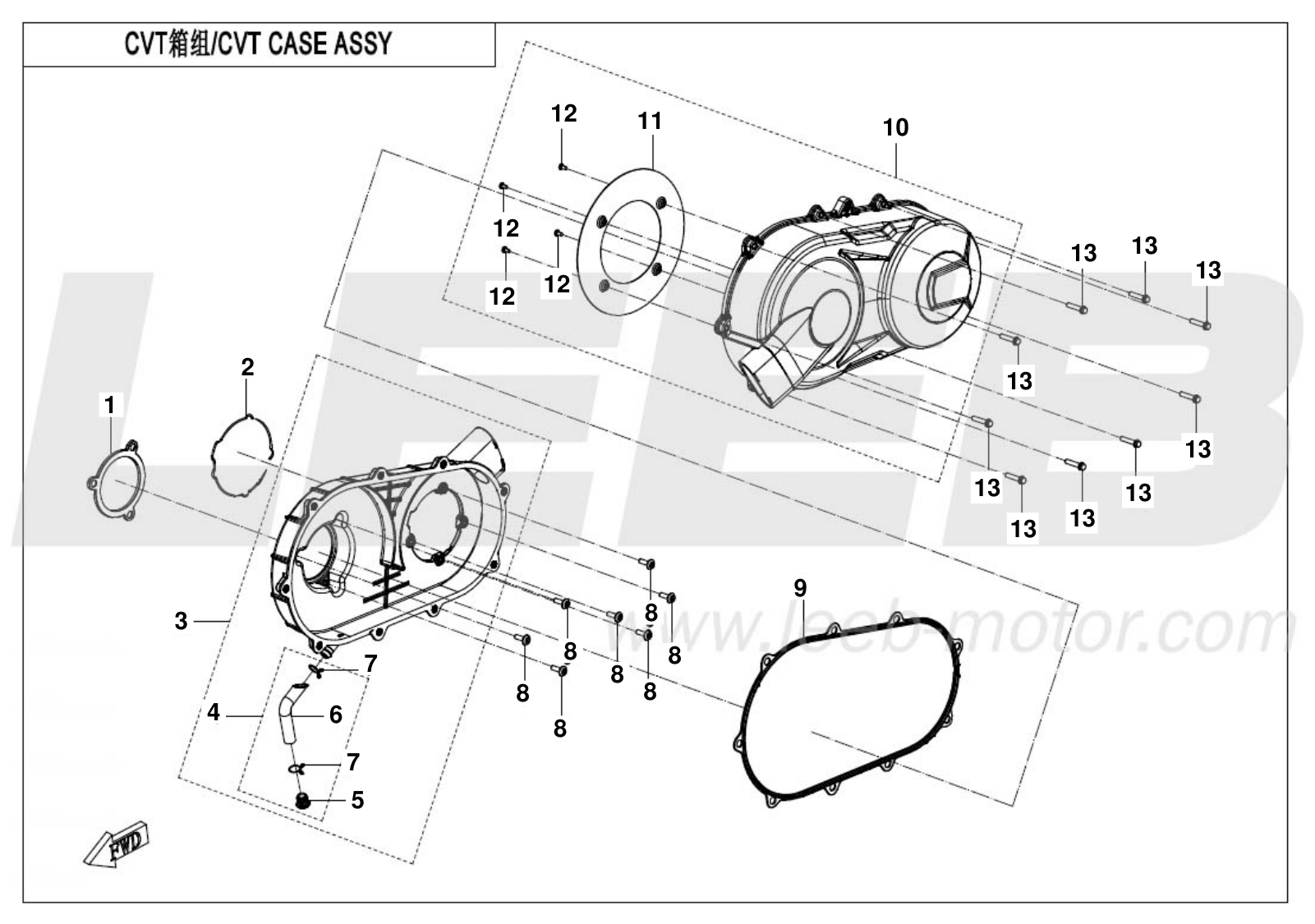 E01-3 CVT CASE ASSY E01-3 CVT CASE ASSY