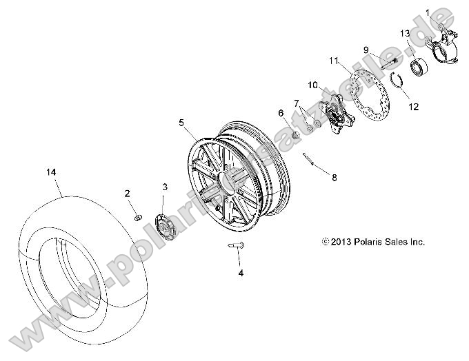 Wheels, Front and Hub (A16SVS95CM)