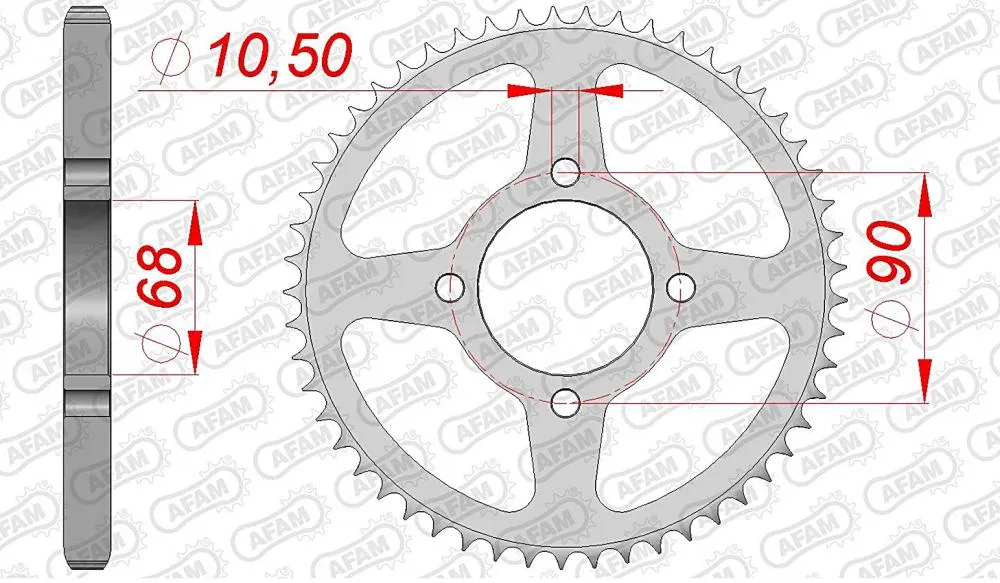 afam_kettenrad_hinten_10205 AFAM Kettensatz Stahl 428 R1-G 15x53 - Honda MTX 125 RW 1983-1986
