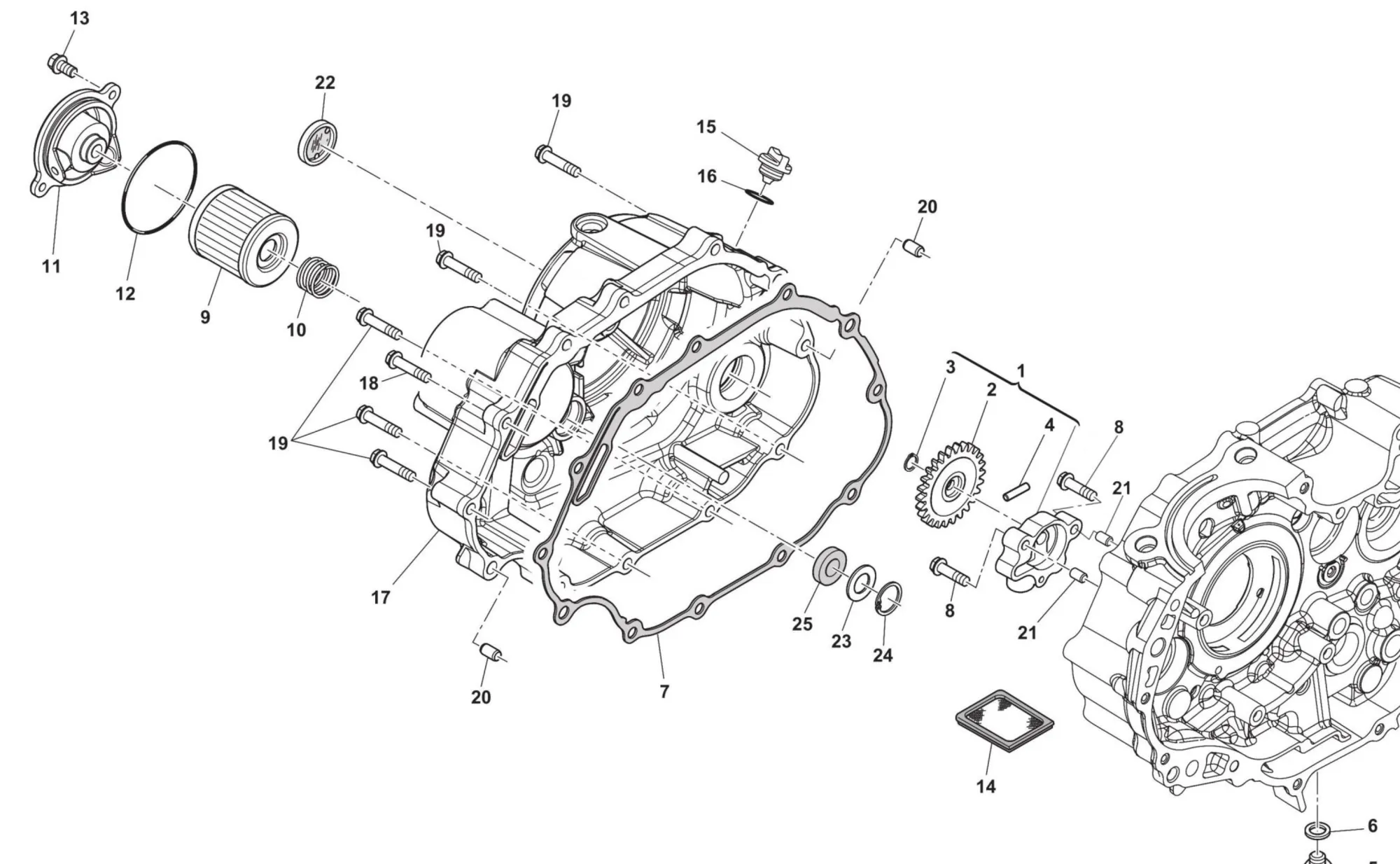 Motordeckel rechts / Ölfilter