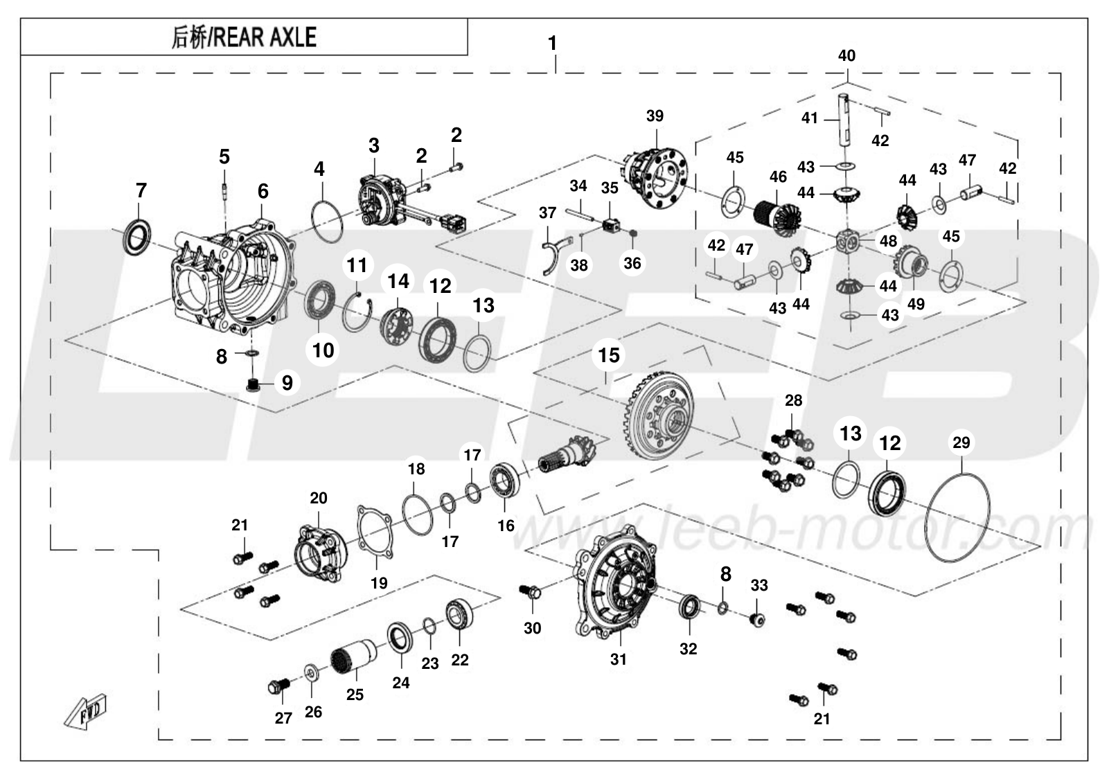 F33-B REAR AXLE(WITH DIFFERENTIAL)