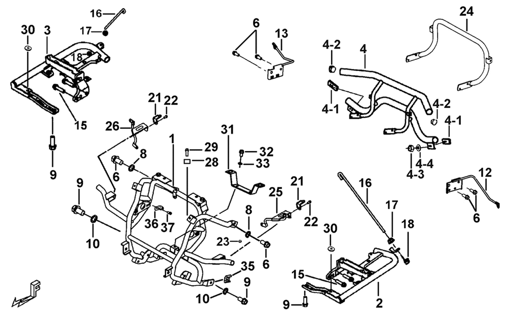 Anbauteile Rahmen (FOR REAR DIFF. W/LOCK OR W/ABS) Anbauteile Rahmen (FOR REAR DIFF. W/LOCK OR W/ABS)