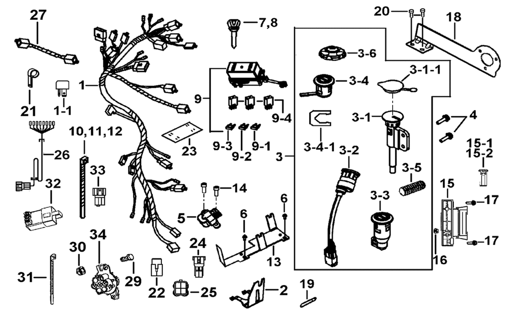 Kabelbaum, Elektrik & Schlosssatz Kabelbaum, Elektrik & Schlosssatz