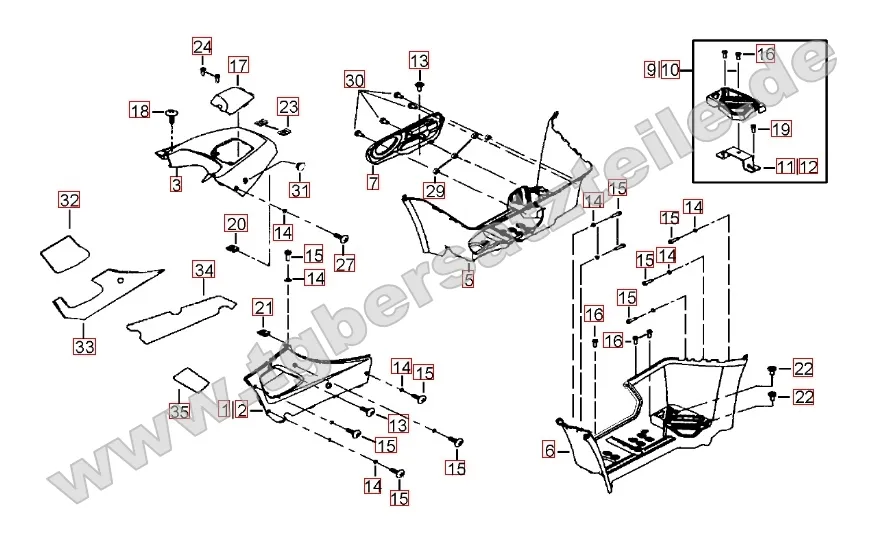 Fußstützen - Tankabdeckung