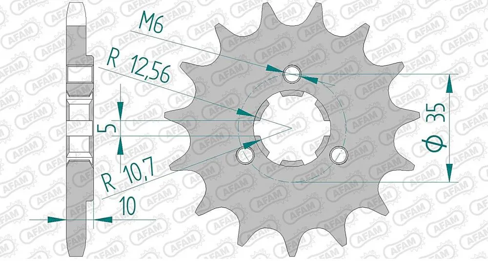 afam_ritzel_vorne_22602 AFAM Kettensatz Stahl 525 XRR 15x43 - Suzuki XF 650 Freewind 1997-02