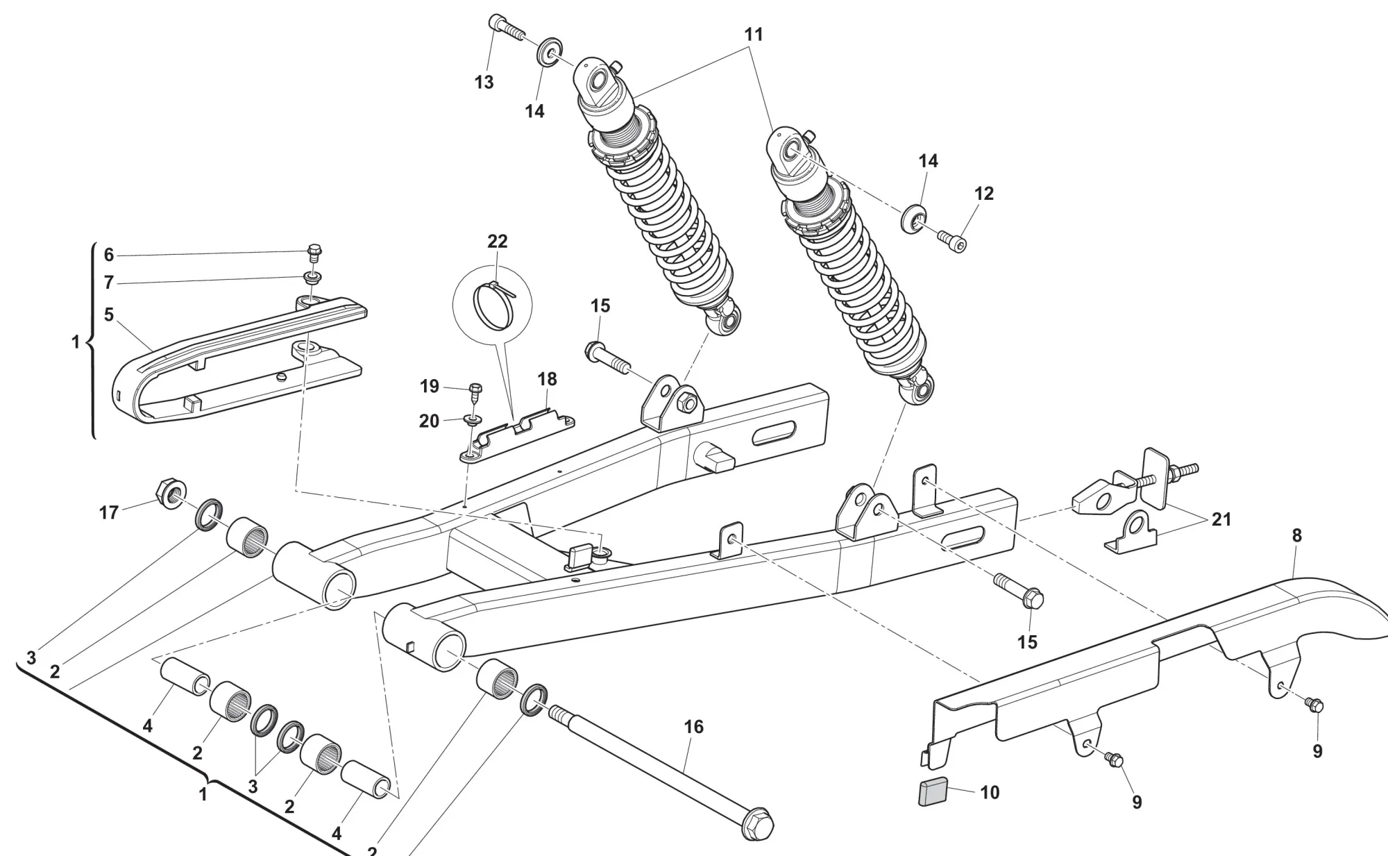 Hinterradschwinge / Stoßdämpfer Hinterradschwinge / Stoßdämpfer