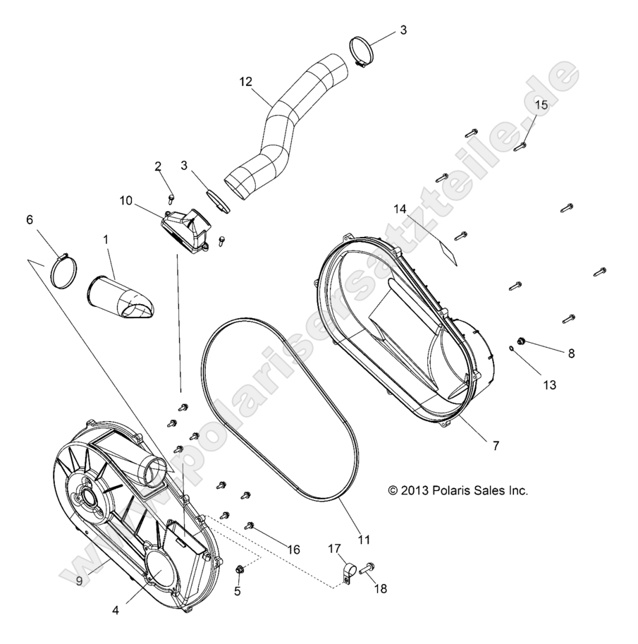 DRIVE TRAIN, CLUTCH COVER and DUCTING DRIVE TRAIN, CLUTCH COVER and DUCTING