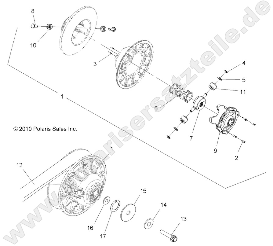 DRIVE TRAIN, SECONDARY CLUTCH DRIVE TRAIN, SECONDARY CLUTCH