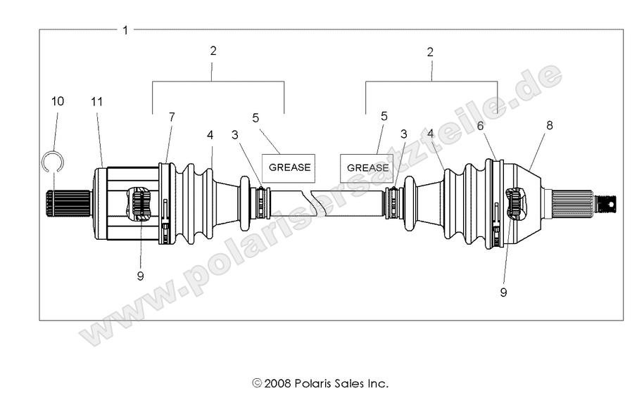 DRIVE TRAIN, FRONT HALF SHAFT DRIVE TRAIN, FRONT HALF SHAFT