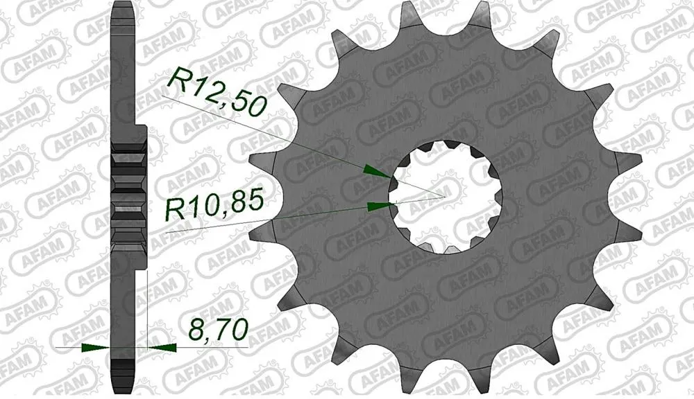 afam_ritzel_vorne_22505 AFAM Kettensatz Stahl 520 XRR2-G 16x39 - Suzuki GS 500 E 1994-07