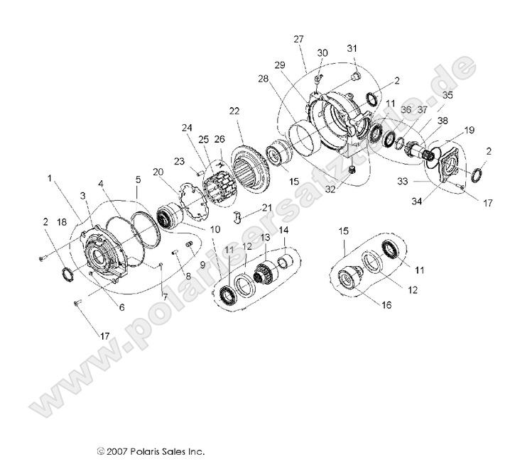 drive train front gearcase internal components drive train front gearcase internal components