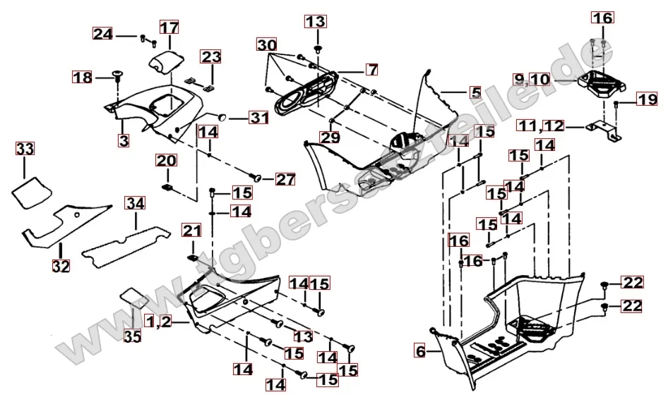 Fußstützen - Tankabdeckung Fußstützen - Tankabdeckung