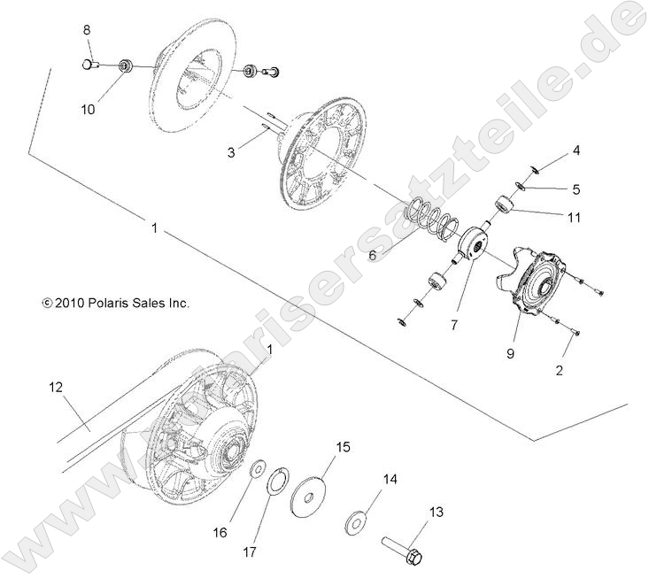 DRIVE TRAIN, SECONDARY CLUTCH
