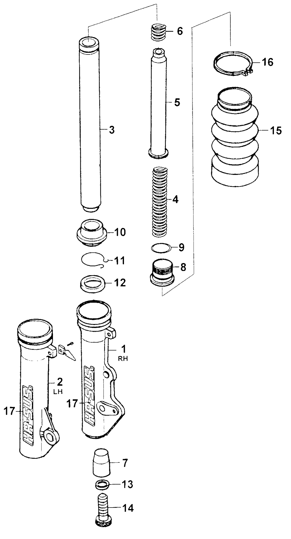 Gabel Einzelteile Gabel Einzelteile
