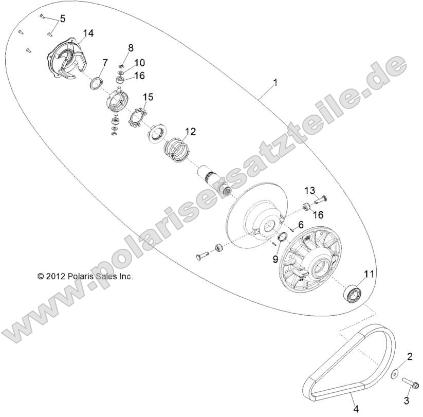 DRIVE TRAIN, SECONDARY CLUTCH DRIVE TRAIN, SECONDARY CLUTCH