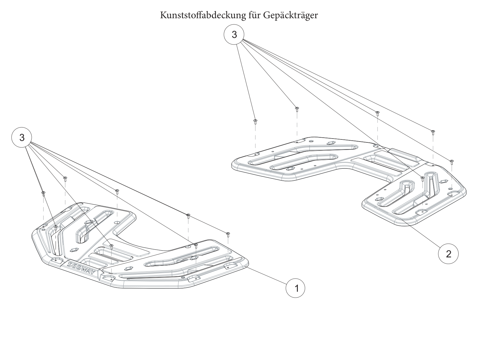 Kunststoffabdeckung für Gepäckträger Kunststoffabdeckung für Gepäckträger