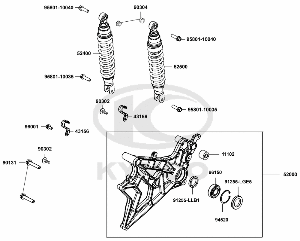 Stoßdämpfer hinten & Schwingarm