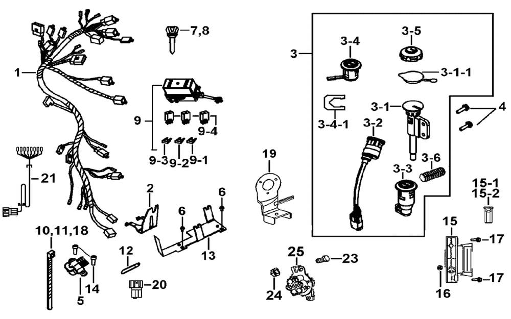Kabelbaum, Elektrik & Schlosssatz Kabelbaum, Elektrik & Schlosssatz
