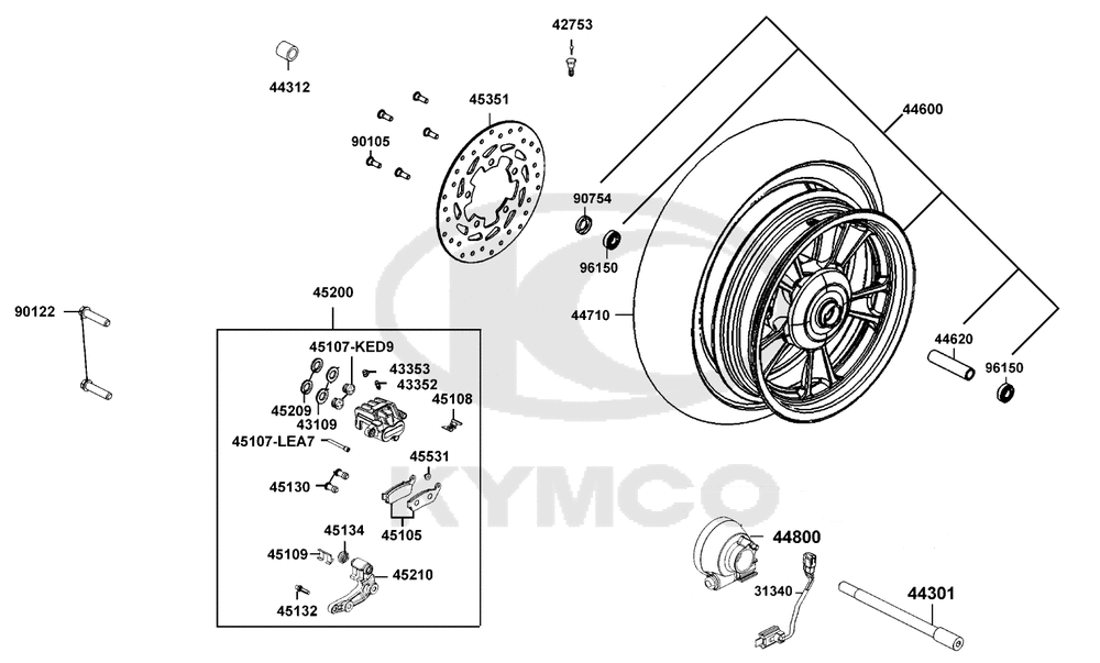 Vorderrad, Bremssattel & Bremsscheibe
