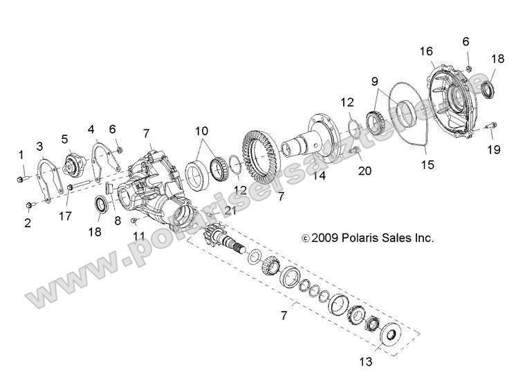 DRIVE TRAIN, GEARCASE, CARRIER, INTERNAL COMPONENTS