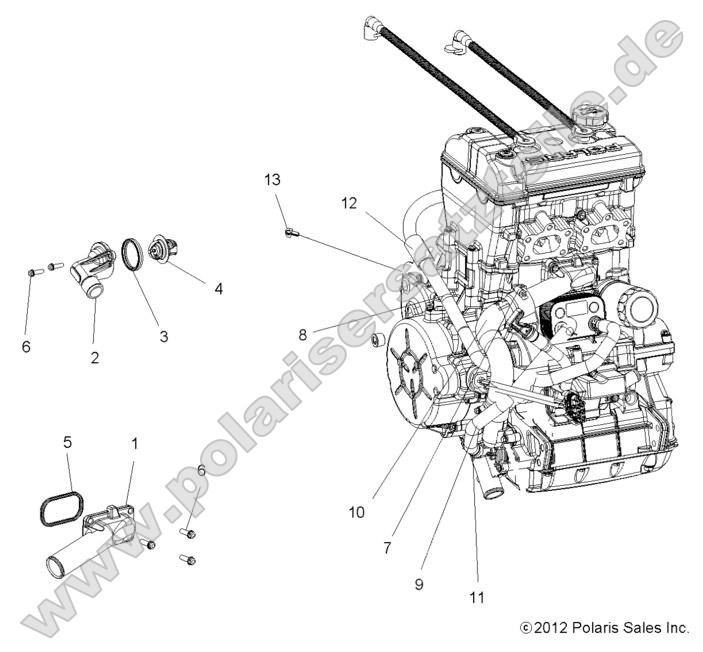 Engine, Cooling, Thermostat and Bypass