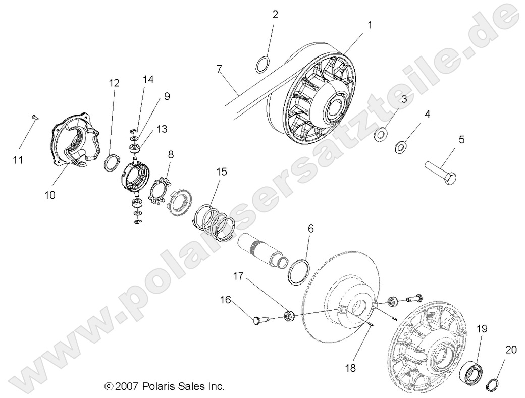 DRIVE TRAIN, SECONDARY CLUTCH DRIVE TRAIN, SECONDARY CLUTCH
