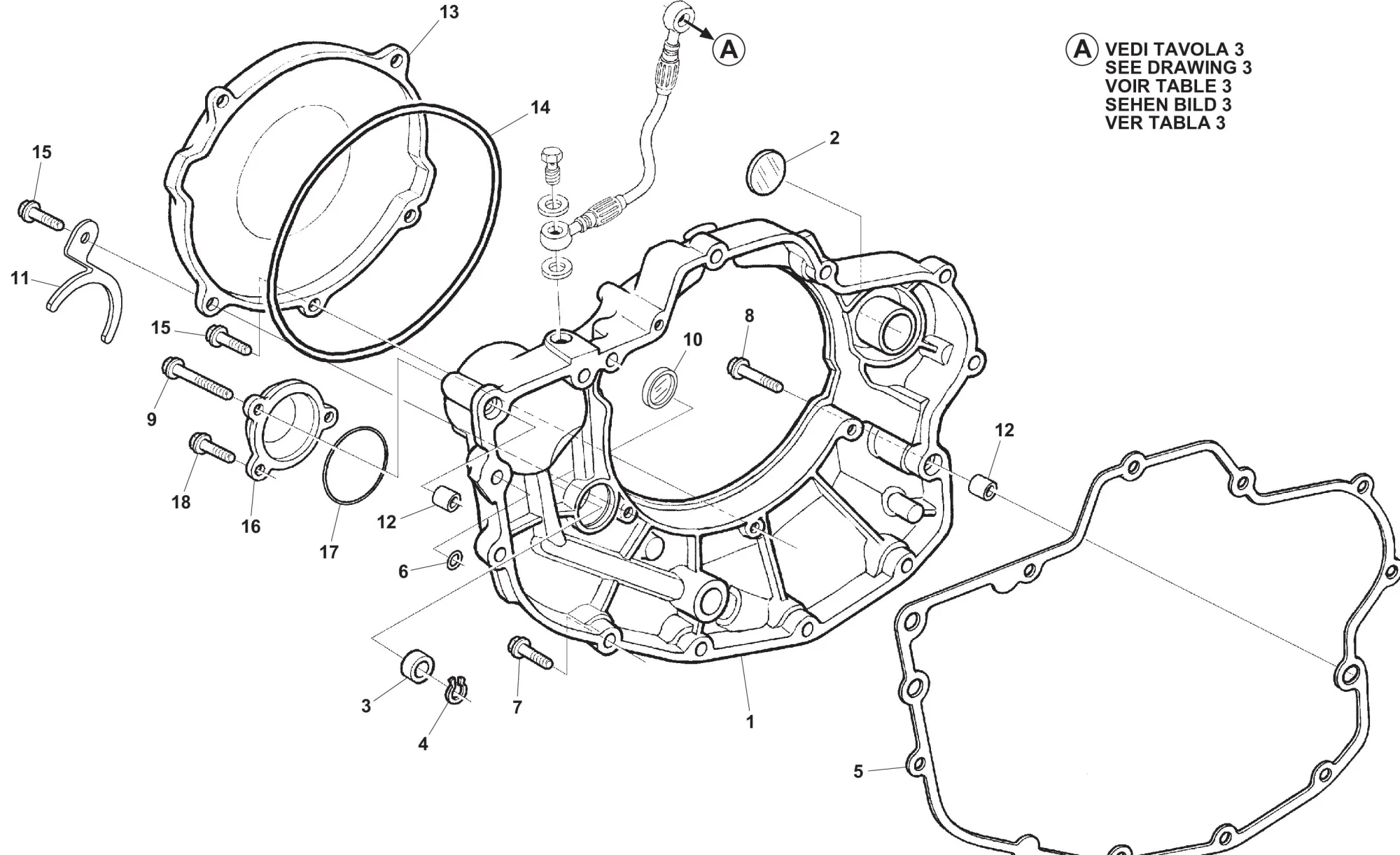 Kurbelgehäusedeckel rechts